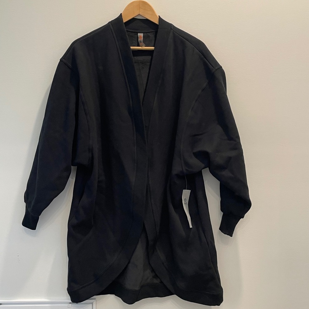 NWT mono b Black Sweatshirt Cardigan Duster Kimono Style Oversized Women's 1X 2X